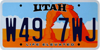UT license plate W497WJ