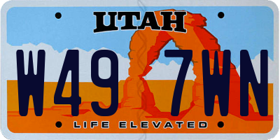 UT license plate W497WN