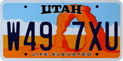 UT license plate W497XU