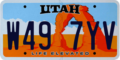 UT license plate W497YV
