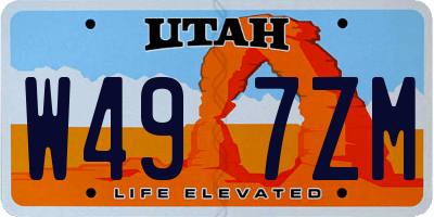 UT license plate W497ZM