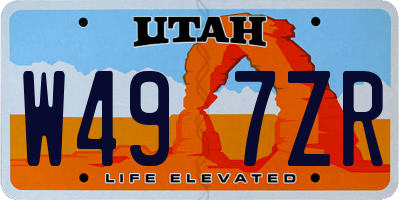UT license plate W497ZR