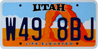 UT license plate W498BJ