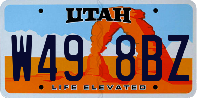 UT license plate W498BZ