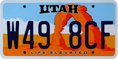 UT license plate W498CF