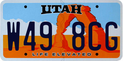 UT license plate W498CG