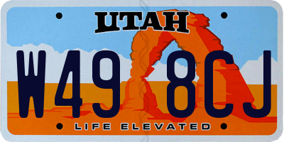 UT license plate W498CJ