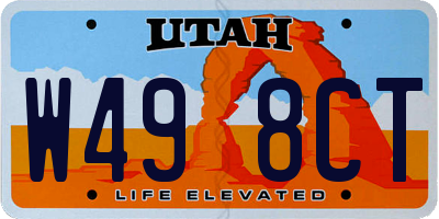 UT license plate W498CT