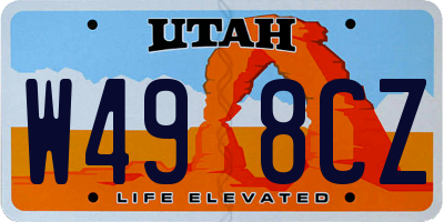 UT license plate W498CZ