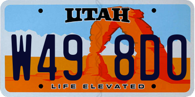 UT license plate W498DO