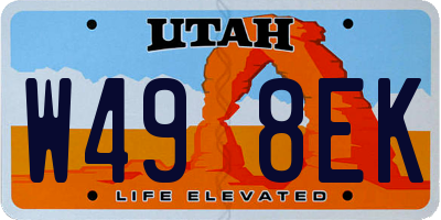UT license plate W498EK