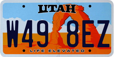 UT license plate W498EZ