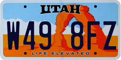 UT license plate W498FZ