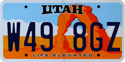 UT license plate W498GZ