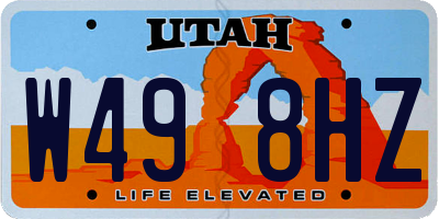 UT license plate W498HZ