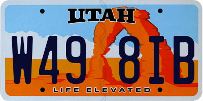 UT license plate W498IB