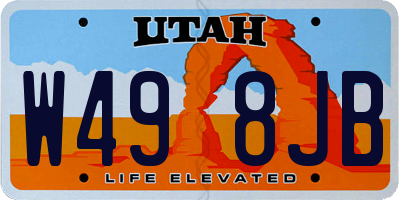 UT license plate W498JB