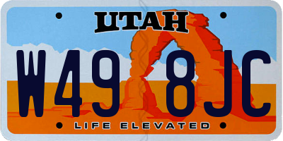 UT license plate W498JC