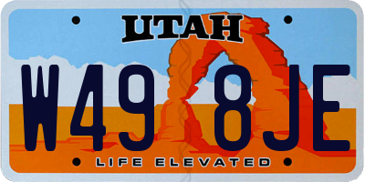 UT license plate W498JE