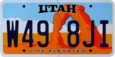 UT license plate W498JI