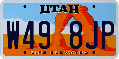 UT license plate W498JP