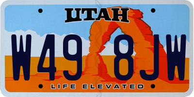 UT license plate W498JW