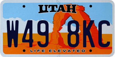 UT license plate W498KC