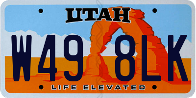 UT license plate W498LK