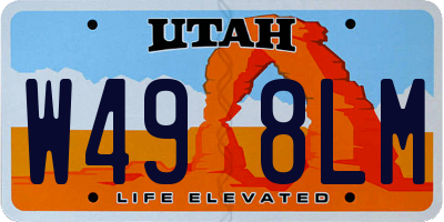 UT license plate W498LM