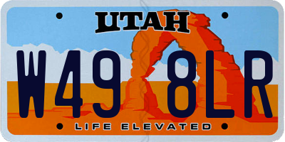 UT license plate W498LR