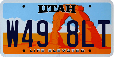 UT license plate W498LT
