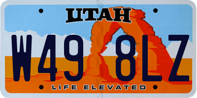 UT license plate W498LZ
