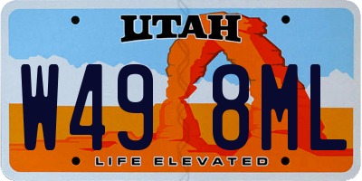 UT license plate W498ML