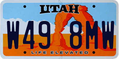 UT license plate W498MW