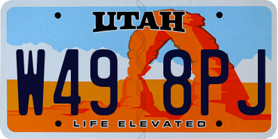 UT license plate W498PJ