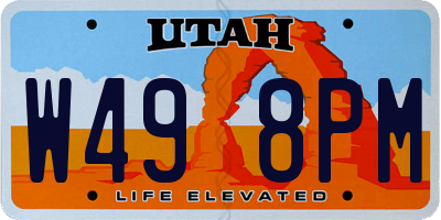 UT license plate W498PM