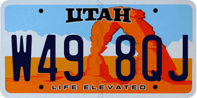 UT license plate W498QJ