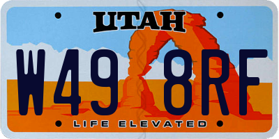 UT license plate W498RF