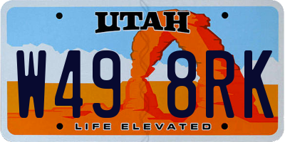 UT license plate W498RK