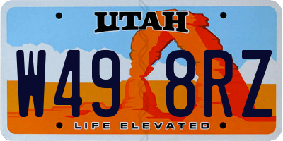 UT license plate W498RZ