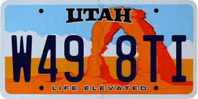 UT license plate W498TI