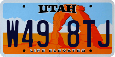 UT license plate W498TJ