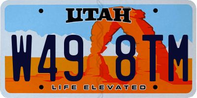 UT license plate W498TM