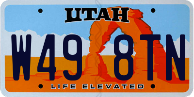 UT license plate W498TN