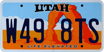 UT license plate W498TS