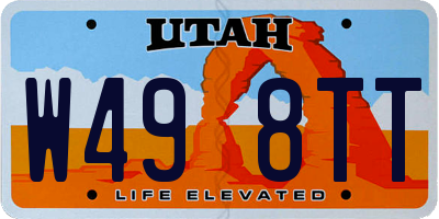 UT license plate W498TT