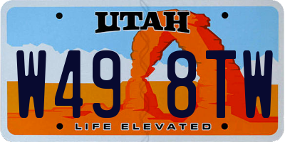 UT license plate W498TW