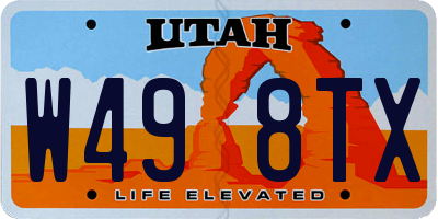 UT license plate W498TX