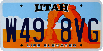 UT license plate W498VG