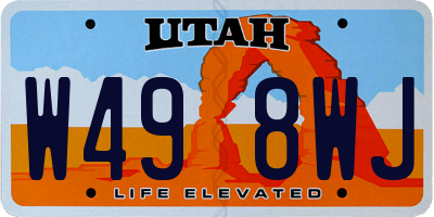 UT license plate W498WJ